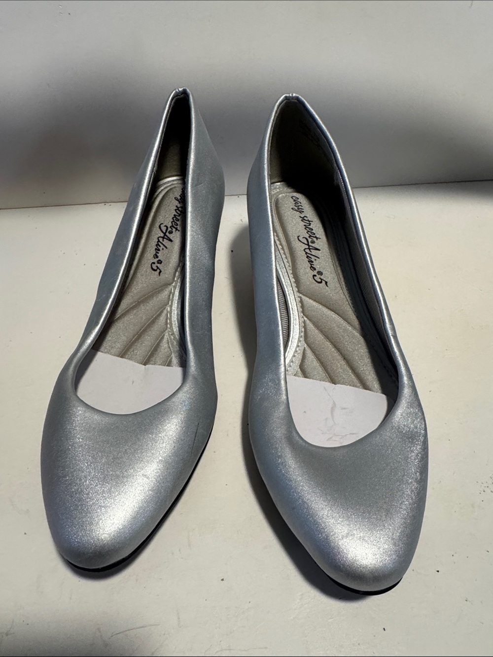 Comfortiva Metallic Silver Ballet Flats - Women's Slip-On Loafers